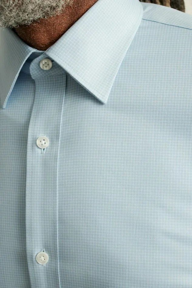 Men Weekday Warrior Dress Shirt Faded Blue Plaid Bonobos Business Casual Shirts