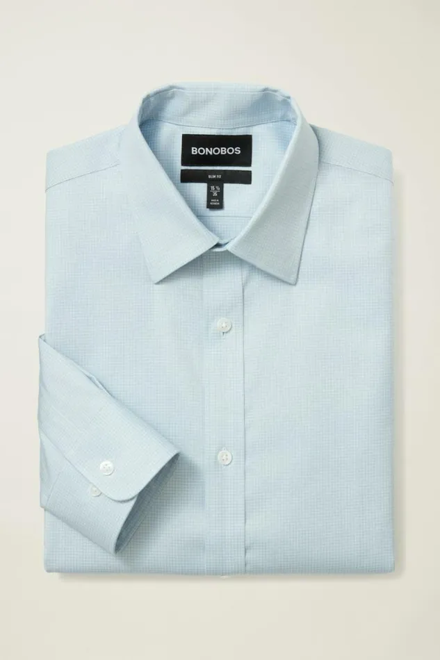 Men Weekday Warrior Dress Shirt Faded Blue Plaid Bonobos Business Casual Shirts