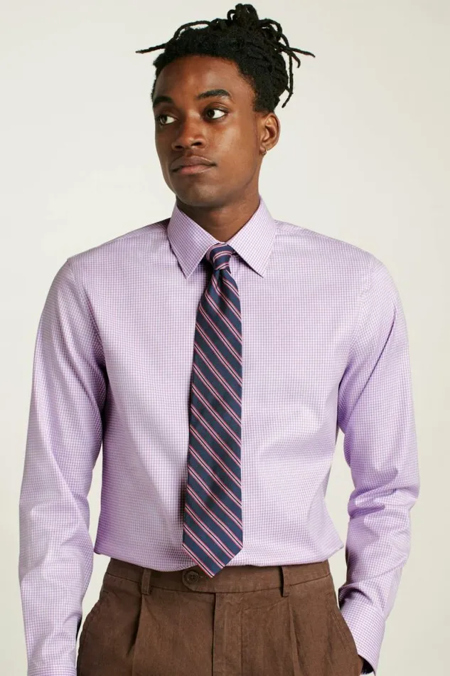 Men Weekday Warrior Dress Shirt Purple Perry Check Bonobos Business Casual Shirts