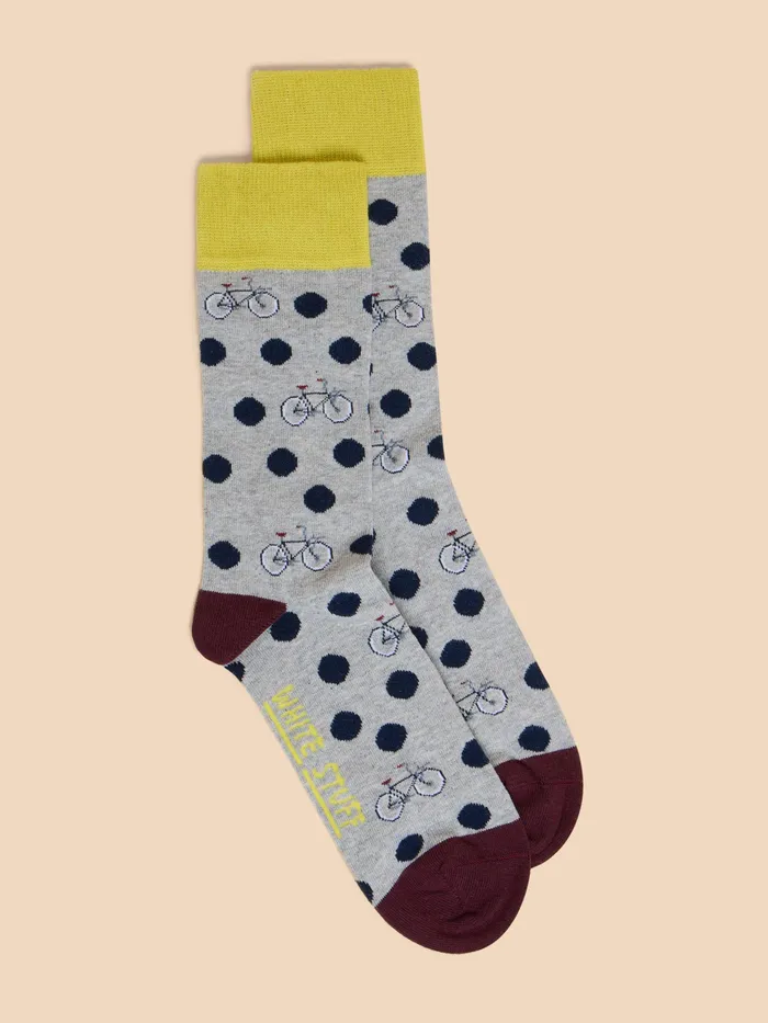 Men White Stuff Accessories Spot Bicycle Ankle Sock
