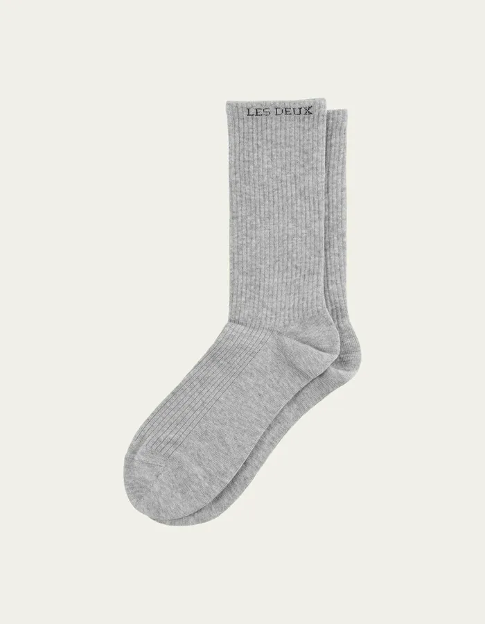 Men Wilfred Socks 8211 2Pack 8211 Light Grey MelangeBlack Les Deux Underwear