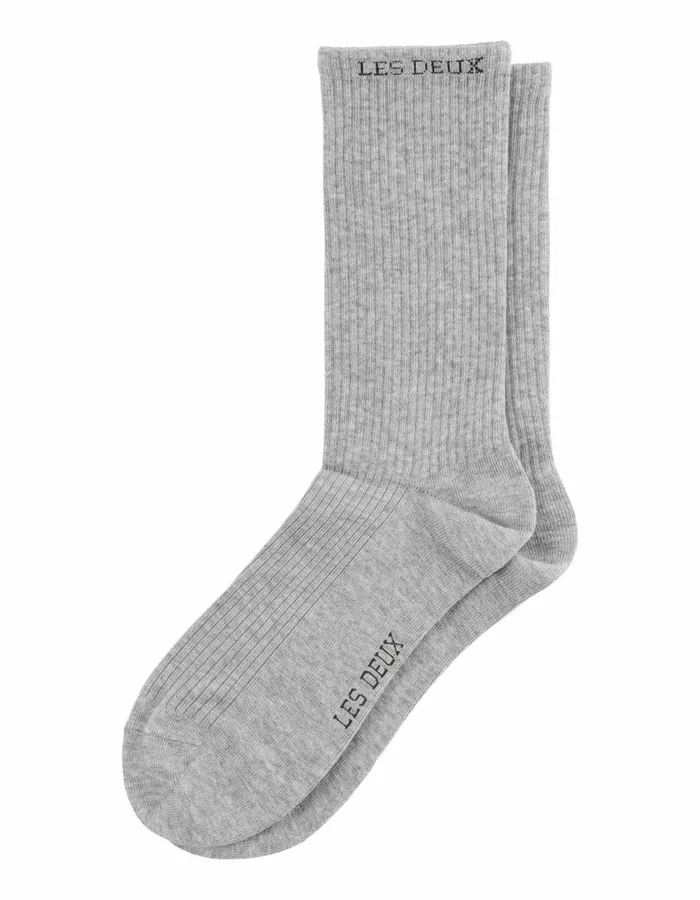 Men Wilfred Socks 8211 2Pack 8211 Light Grey MelangeBlack Les Deux Underwear