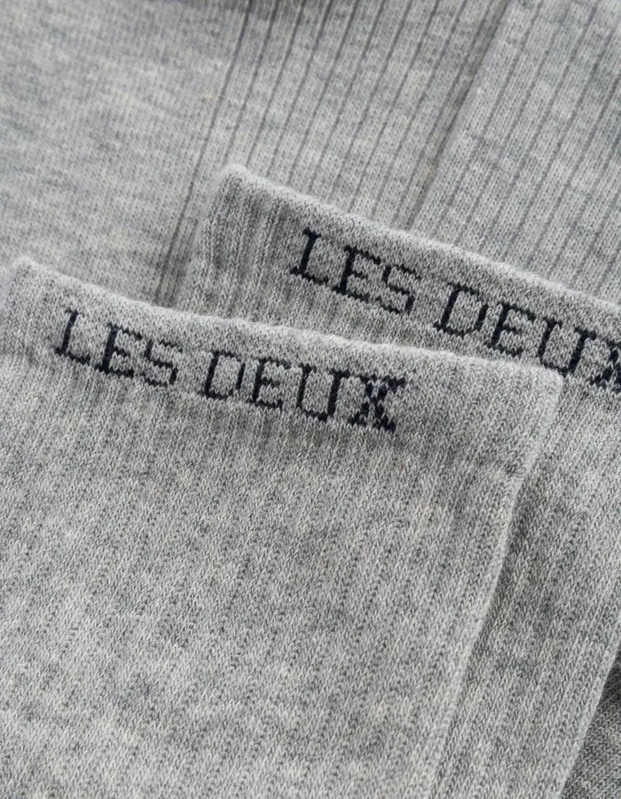 Men Wilfred Socks 8211 2Pack 8211 Light Grey MelangeBlack Les Deux Underwear