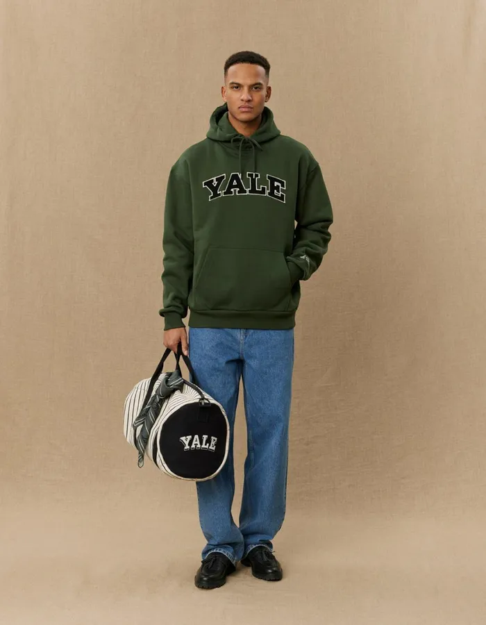 Men Yale Hoodie 8211 Duffel Bag GreenBlack Les Deux HoodiesSweatshirts