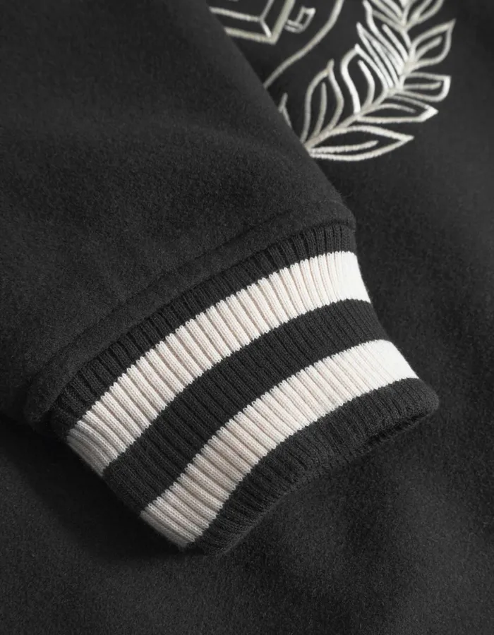 Men Yale Wool Varsity Jacket 8211 BlackBlack Les Deux JacketsCoats
