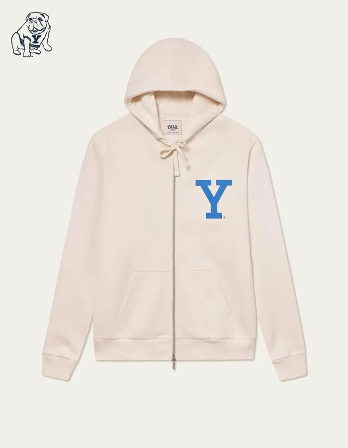 Men Yale Y Zipper Hoodie 8211 Light Ivory Les Deux HoodiesSweatshirts