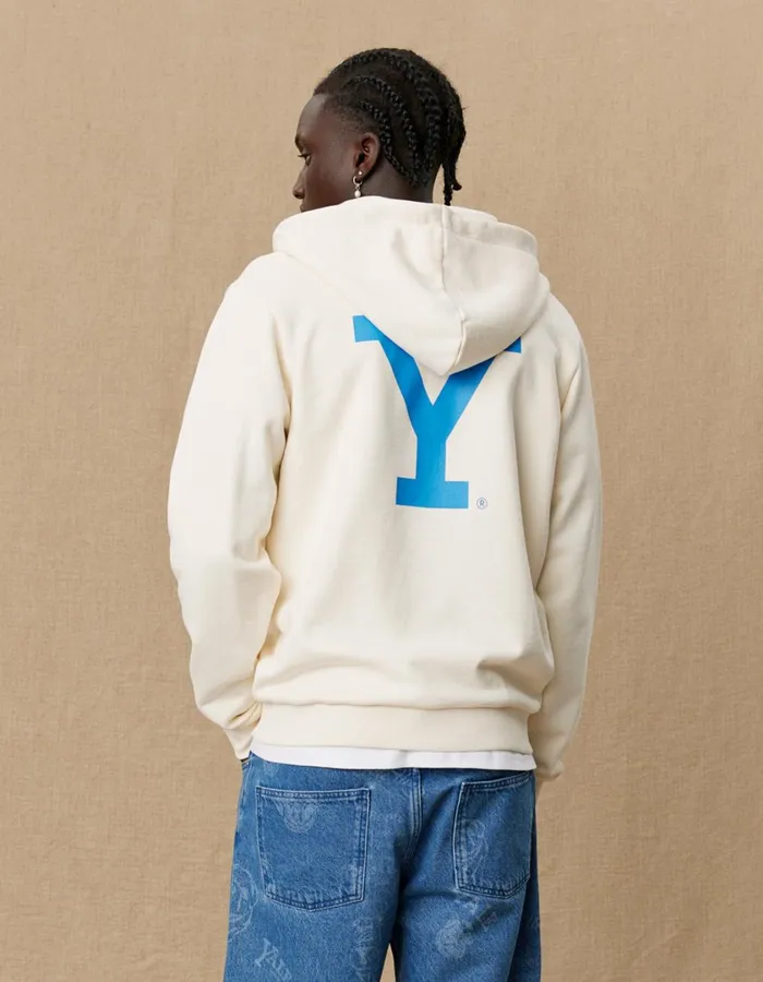 Men Yale Y Zipper Hoodie 8211 Light Ivory Les Deux HoodiesSweatshirts