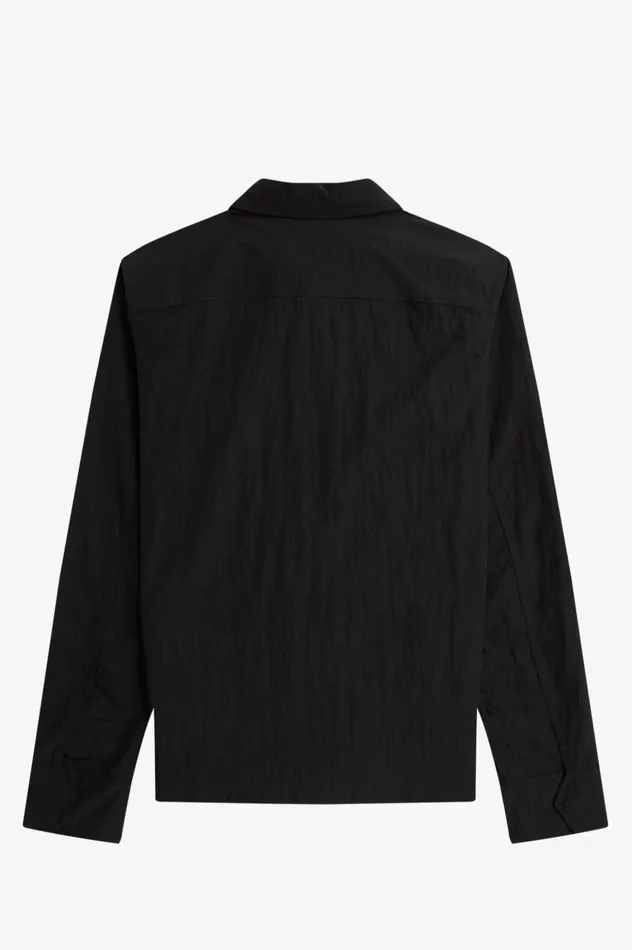 Men ZipThrough Overshirt Black Fred Perry Overshirts