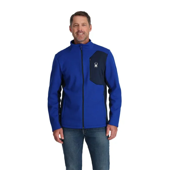 Mens Bandit Full Zip Electric Blue Spyder Fleece