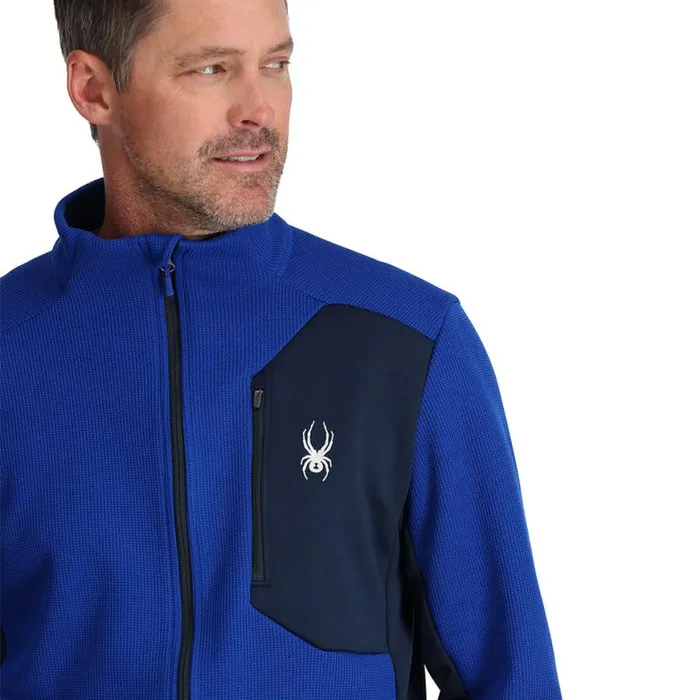 Mens Bandit Full Zip Electric Blue Spyder Fleece
