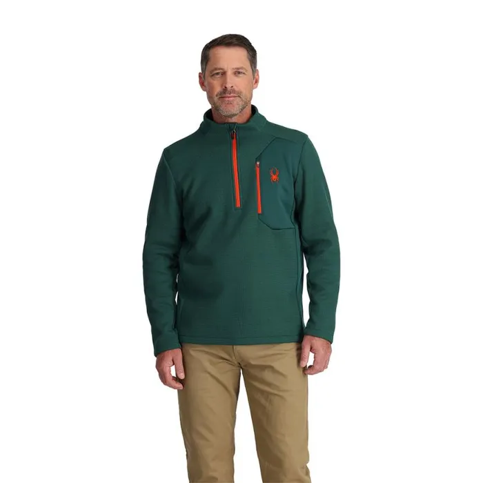 Mens Bandit Half Zip Cypress Green Spyder Fleece