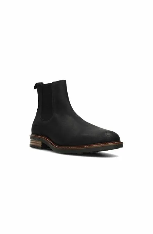 Mens Boots Liverpool Los Angeles Rail Suede Leather Boot Black Oil Suede