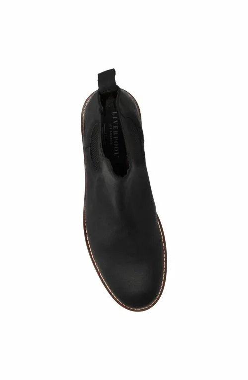 Mens Boots Liverpool Los Angeles Rail Suede Leather Boot Black Oil Suede
