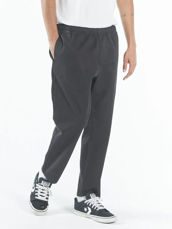 Mens Broken Distortion Chopped Elastic Surf Pant Black Thrills Pants