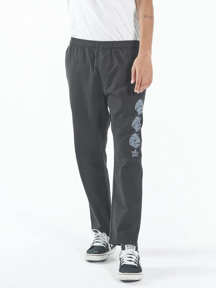 Mens Broken Distortion Chopped Elastic Surf Pant Black Thrills Pants