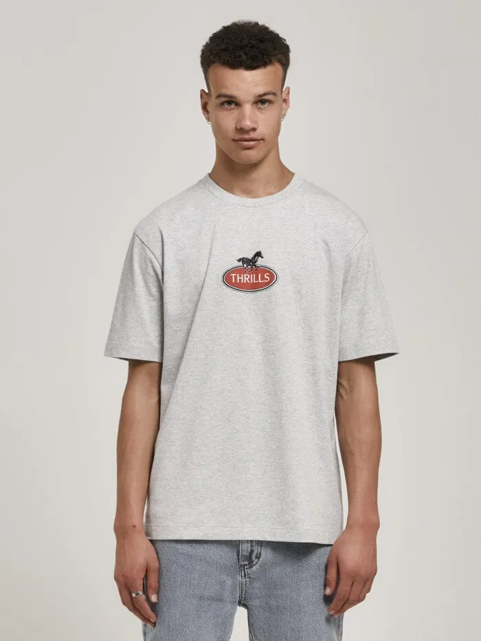 Mens Chariot Oval Oversize Fit Tee Snow Marle Thrills Tees and Tank Tops