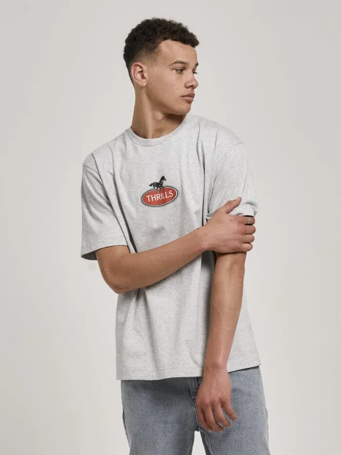 Mens Chariot Oval Oversize Fit Tee Snow Marle Thrills Tees and Tank Tops