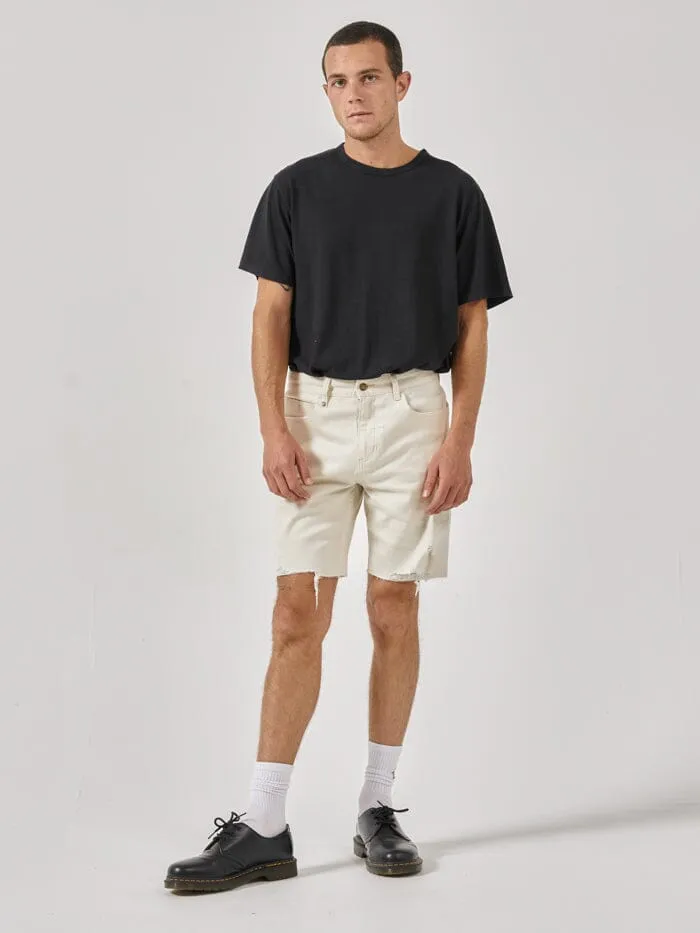 Mens Destroyed Bones Denim Short Heritage White Thrills Denim Shorts