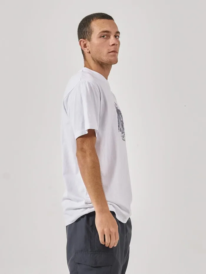 Mens Easy Listening Merch Fit Tee White Thrills Tees and Tank Tops