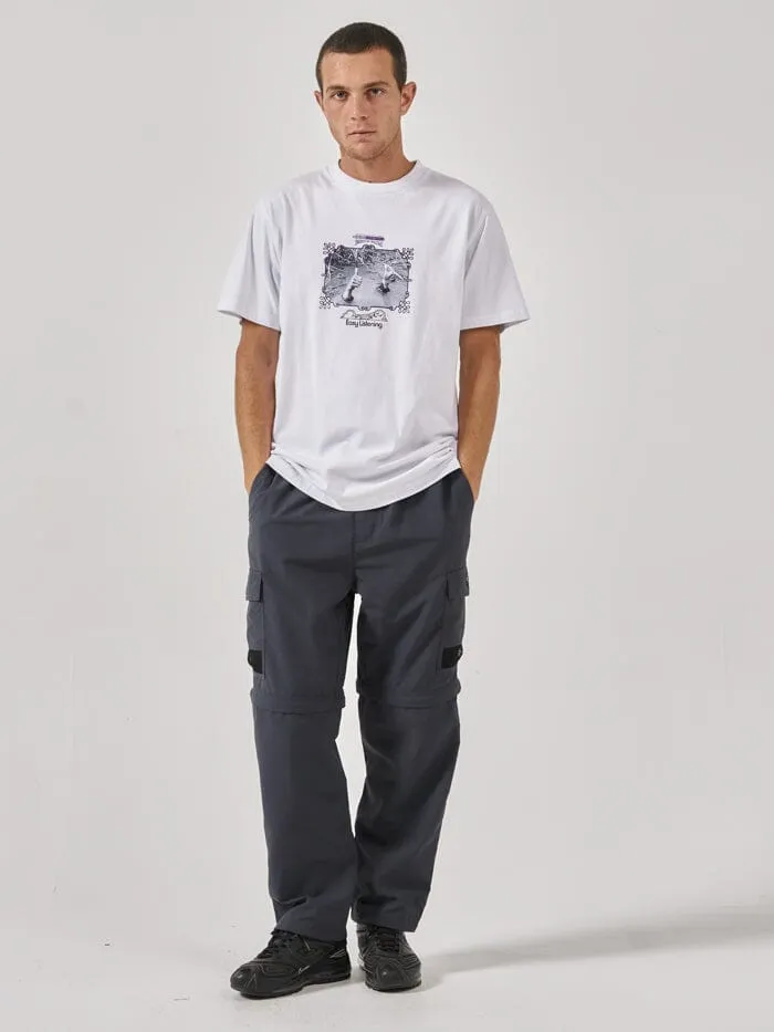 Mens Easy Listening Merch Fit Tee White Thrills Tees and Tank Tops