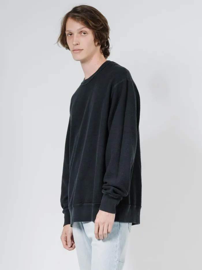 Mens Endless Slouch Fit Crew Black Thrills Sweaters and Fleece