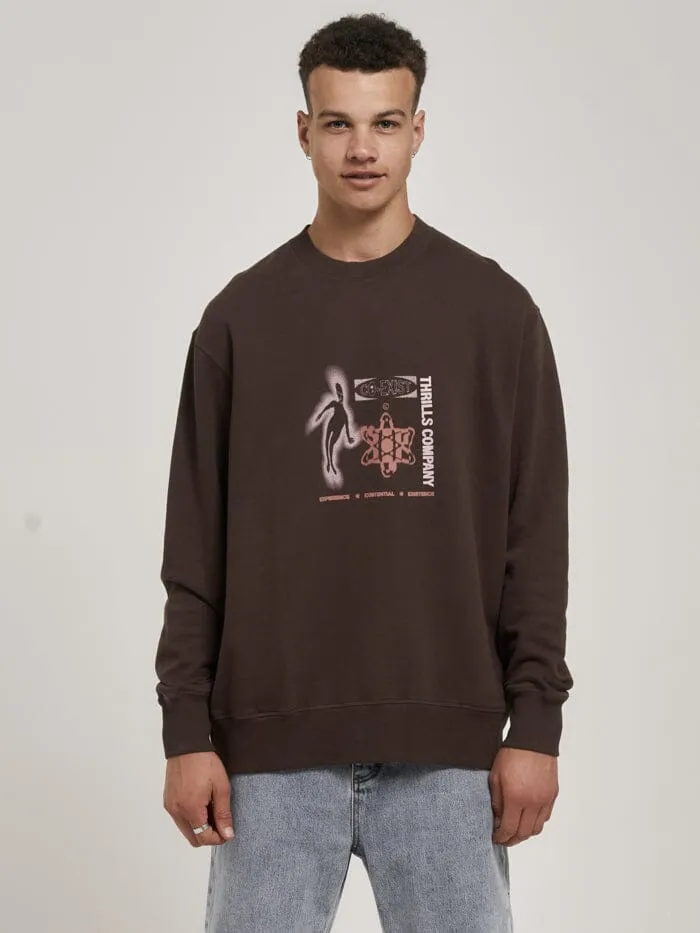 Mens Euphoric CoExistence Oversize Crew Java Thrills Sweaters and Fleece