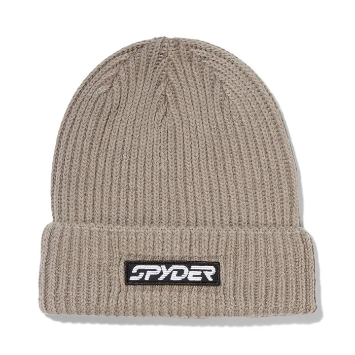 Mens Groomers Beanie Desert Taupe Spyder Hats