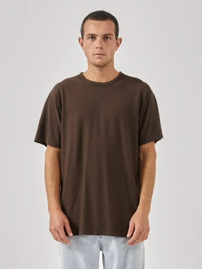 Mens Hemp Embro Lightweight Merch Fit Tee Postal Brown Thrills Tees and Tank Tops