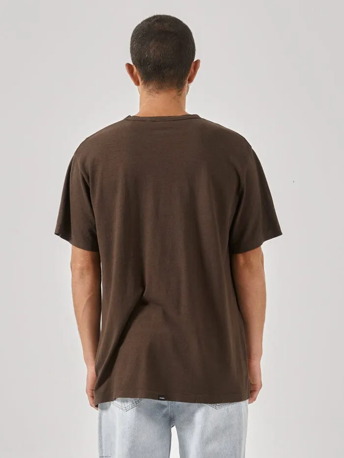 Mens Hemp Embro Lightweight Merch Fit Tee Postal Brown Thrills Tees and Tank Tops