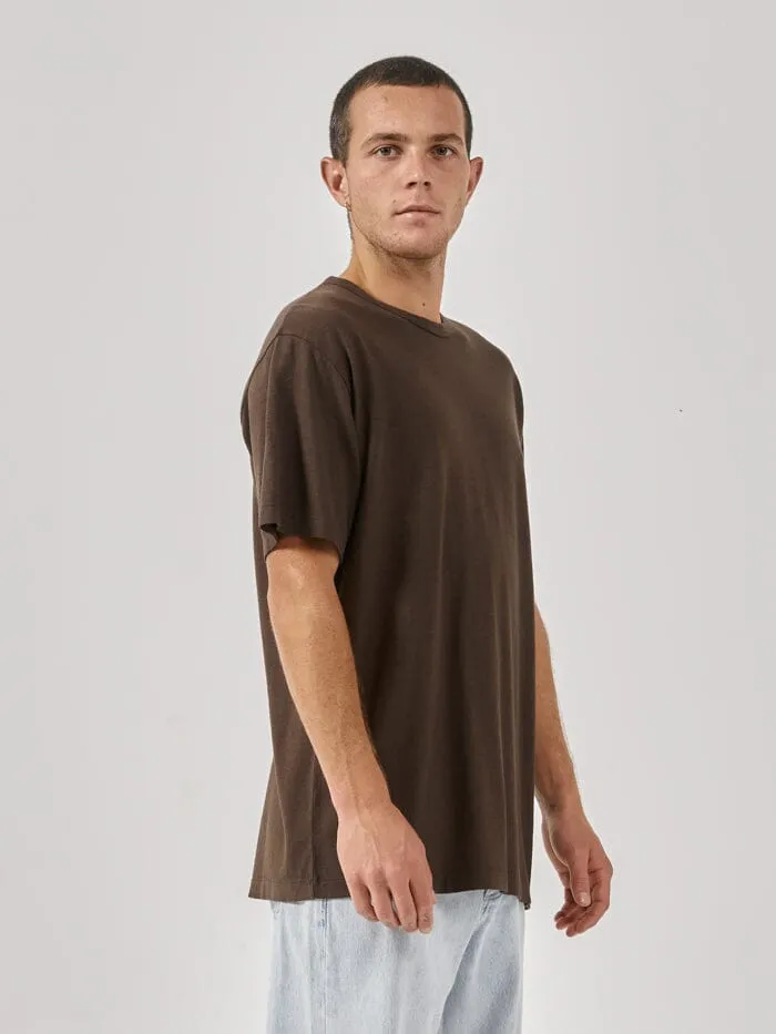 Mens Hemp Embro Lightweight Merch Fit Tee Postal Brown Thrills Tees and Tank Tops