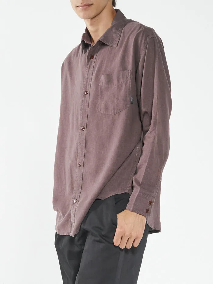 Mens Hemp Minimal Oversize Long Sleeve Shirt Plum Thrills Shirts
