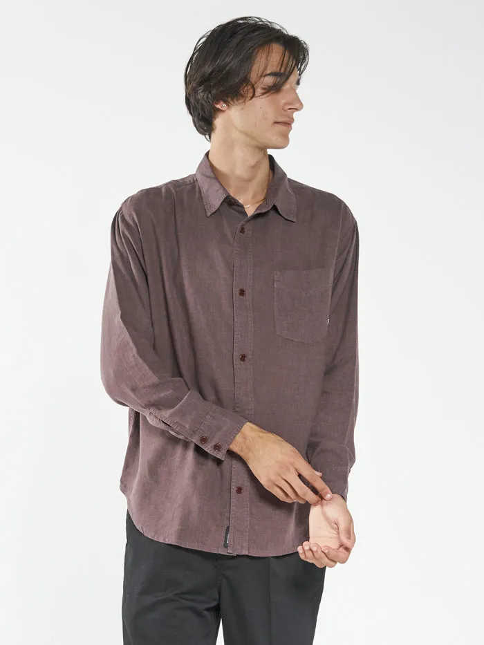 Mens Hemp Minimal Oversize Long Sleeve Shirt Plum Thrills Shirts