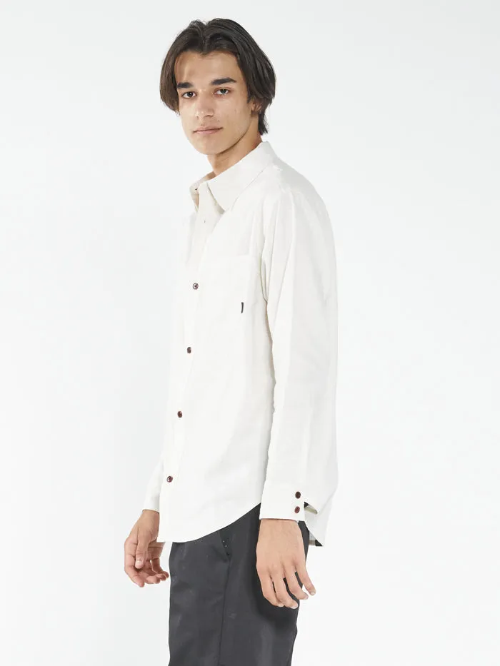 Mens Hemp Minimal Oversize Long Sleeve Shirt Unbleached Thrills Shirts