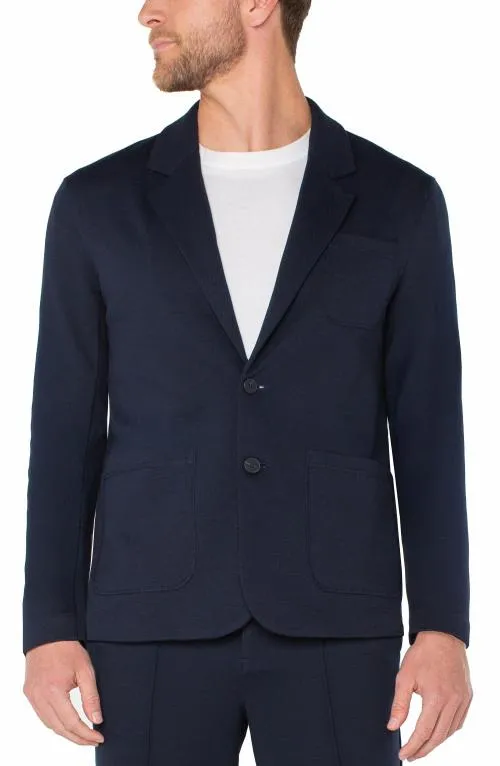 Mens Jackets and Blazers Liverpool Los Angeles Overstitch Patch Pocket Blazer Navy