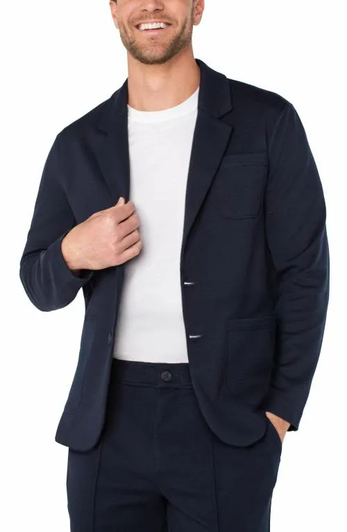 Mens Jackets and Blazers Liverpool Los Angeles Overstitch Patch Pocket Blazer Navy