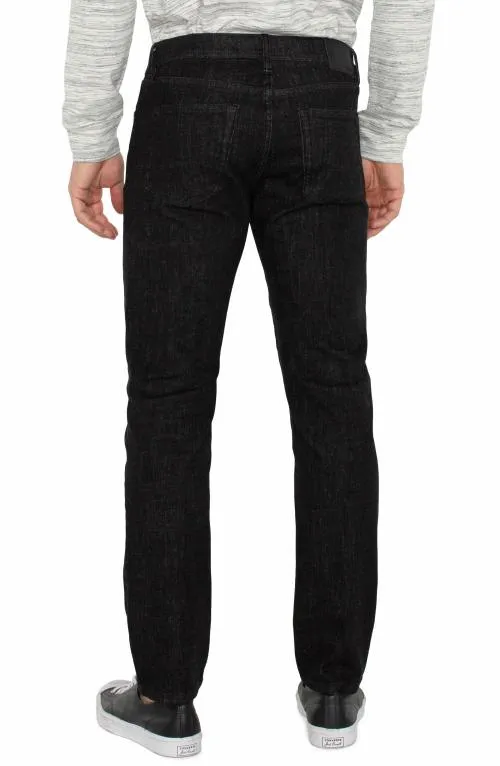 Mens Jeans Liverpool Los Angeles Kingston Modern Straight Comfort Stretch Black Rinse