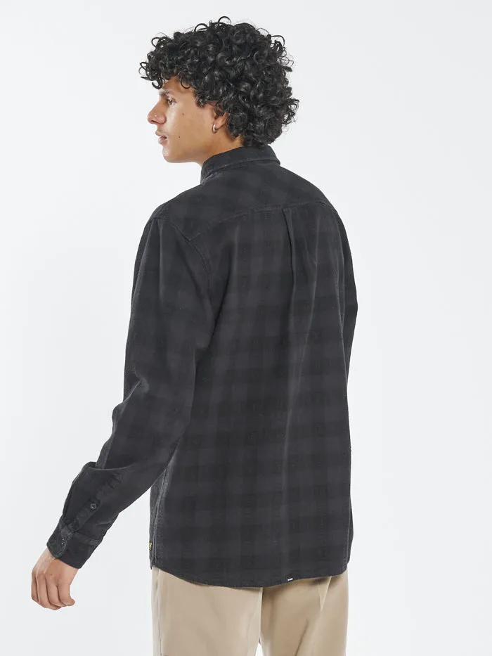 Mens Liste Long Sleeve Flannel Black Thrills Shirts