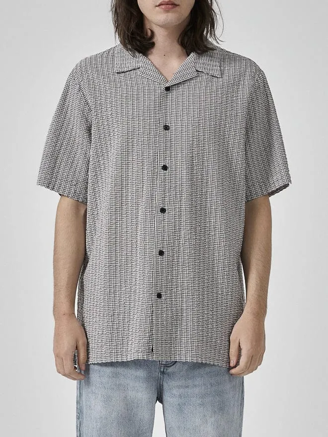 Mens Paradise Code Bowling Shirt Dirty White Thrills Shirts