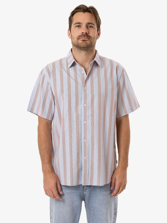 Mens Porter Short Sleeve Shirt Sky Blue Thrills Shirts