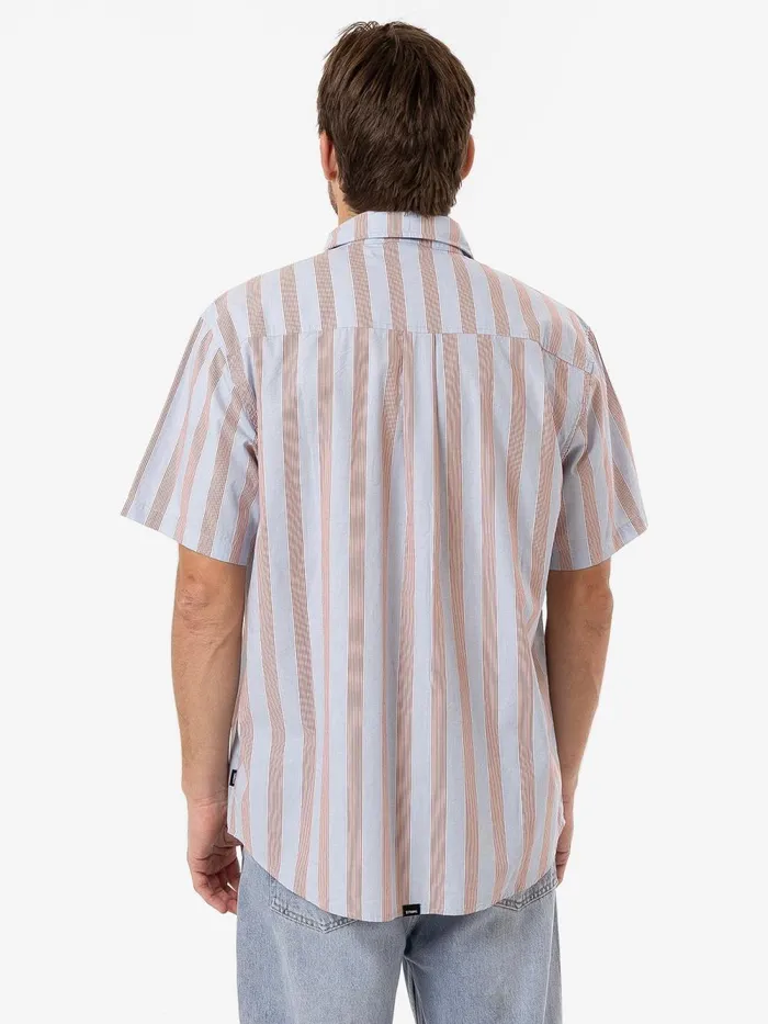 Mens Porter Short Sleeve Shirt Sky Blue Thrills Shirts