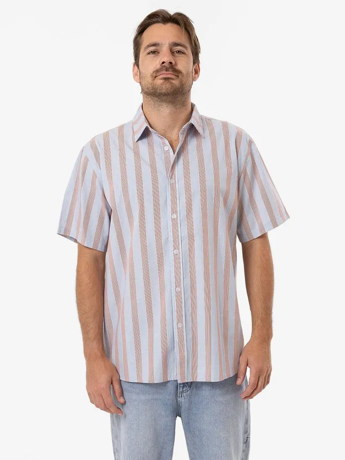 Mens Porter Short Sleeve Shirt Sky Blue Thrills Shirts