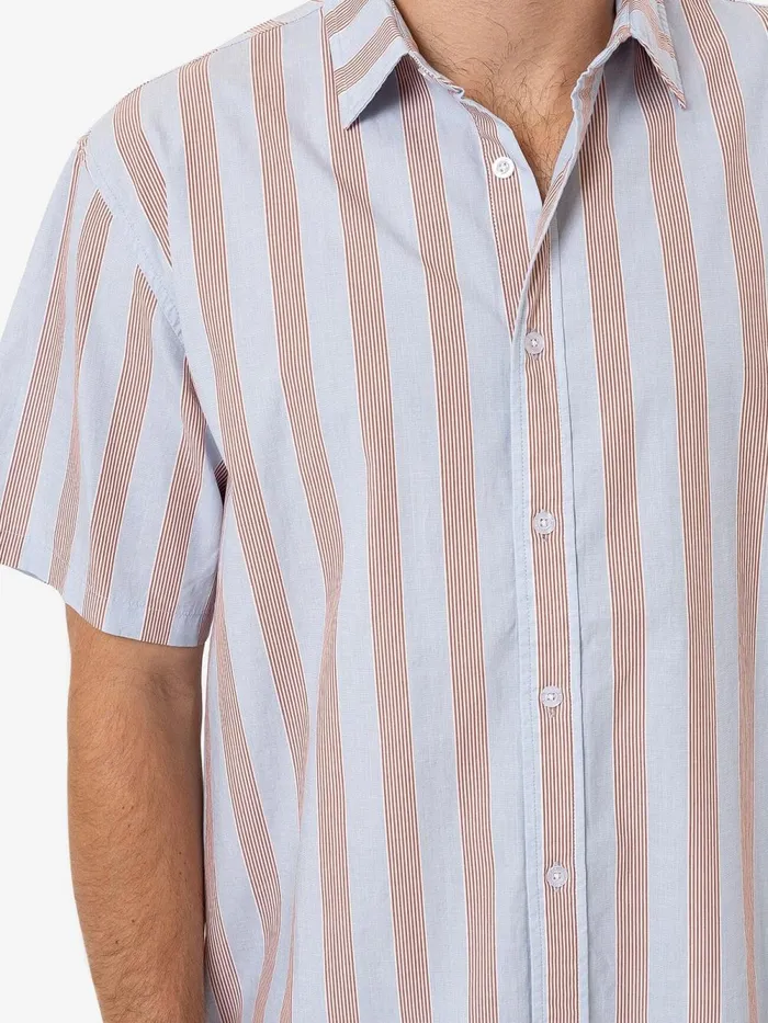 Mens Porter Short Sleeve Shirt Sky Blue Thrills Shirts