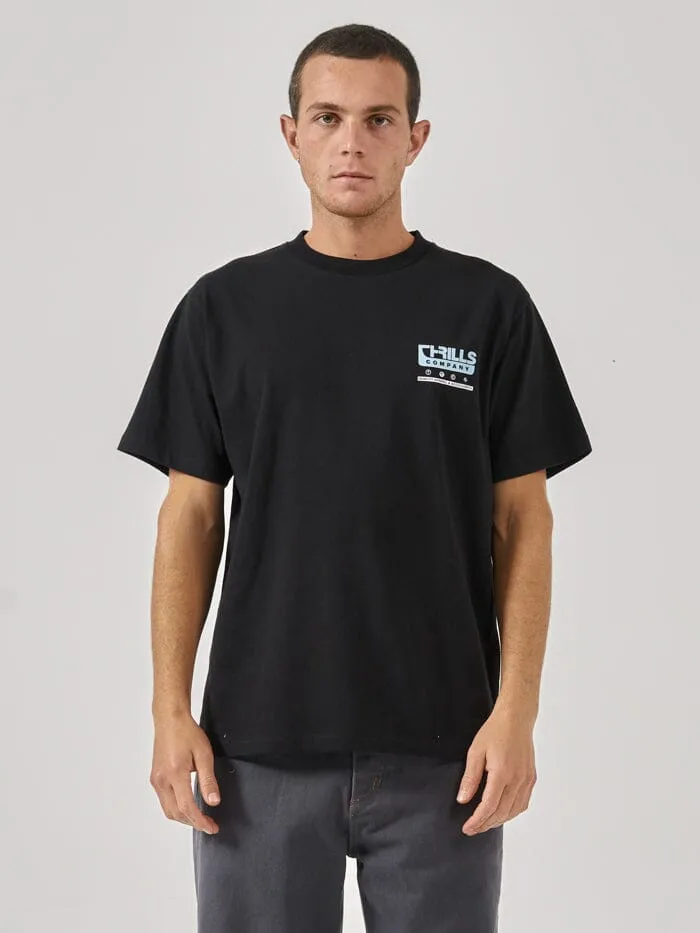 Mens Services Merch Fit Tee Black Thrills Tees and Tank Tops