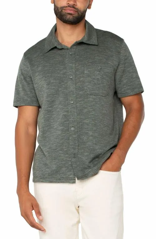 Mens Shirts Liverpool Los Angeles Button Up Short Sleeve Shirt Heather Sage