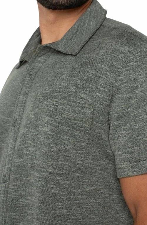 Mens Shirts Liverpool Los Angeles Button Up Short Sleeve Shirt Heather Sage