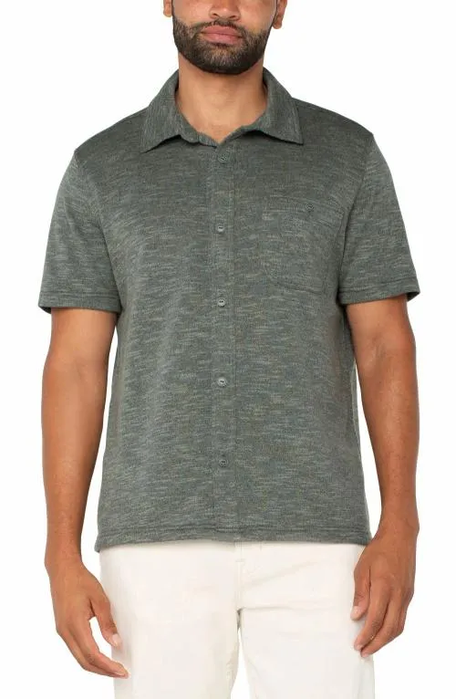 Mens Shirts Liverpool Los Angeles Button Up Short Sleeve Shirt Heather Sage