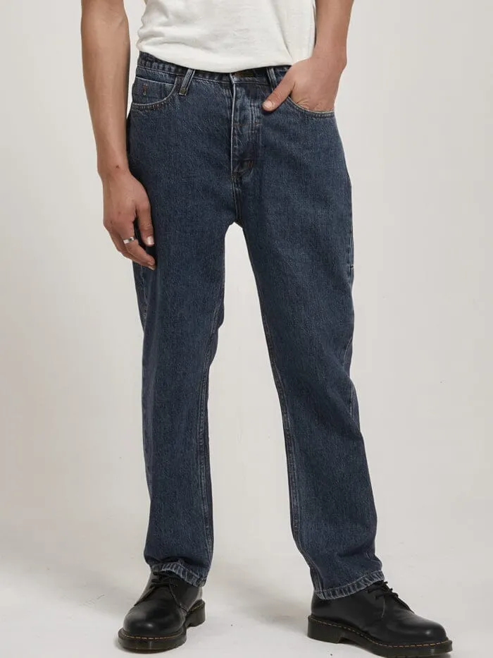 Mens Slacker Denim Jean Worn In Blue Thrills Denim