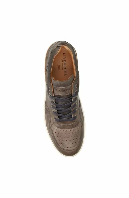 Mens Sneakers Liverpool Los Angeles Launch Textured Leather Sneaker Grey