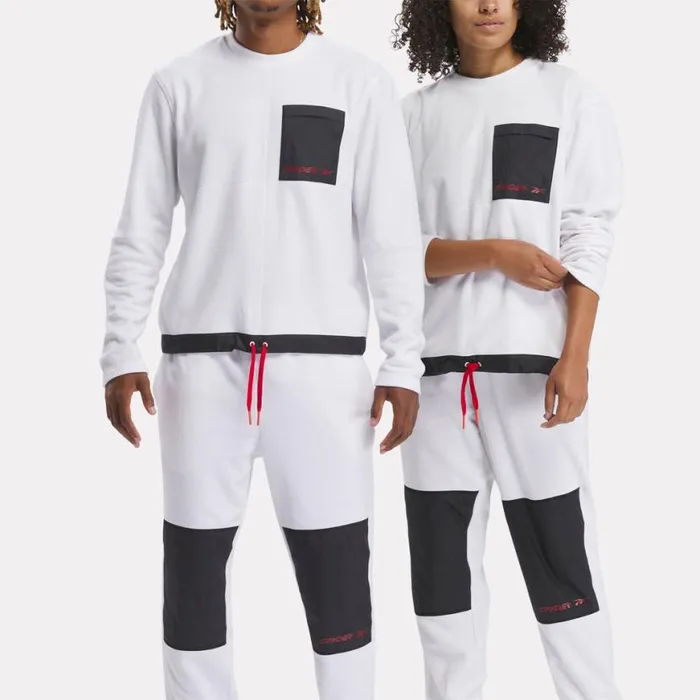 Mens Spyder X Reebok Mens Lounge Crew White Spyder Fleece