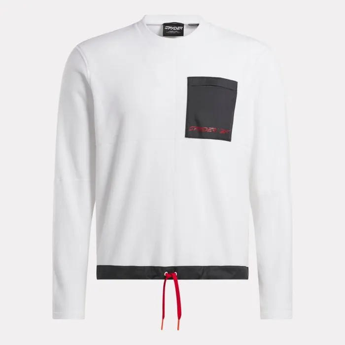 Mens Spyder X Reebok Mens Lounge Crew White Spyder Fleece